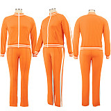 Casual Color-blocked Long-sleeved and Long-legged Sportswear Set PMR-019