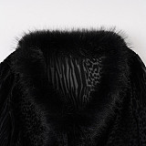 Sexy Leopard Print Fur Patchwork Belted Cardigan and Skirt Two-piece Set MRA-44063