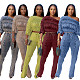 Sexy Acid-washed Distressed Off-the-shoulder Loose Casual Suit CM-9532