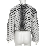 Stylish and Chic Fur-lined Coat With A Unique Lapel ZJQD-79854