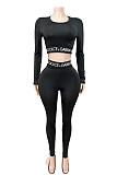 Fashionable and Sexy Sports Top Long-sleeved Tight-fitting Two-piece Set FC-1421