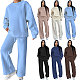 Solid Color Round Neck Long-sleeved Loose Casual Wide-leg Pants Suit SSN-211470
