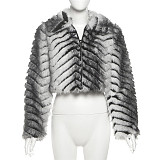 Stylish and Chic Fur-lined Coat With A Unique Lapel ZJQD-79854
