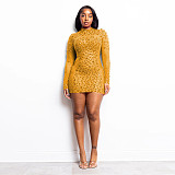 Sexy See-through Mesh Rhinestone Short Dress BY-7581