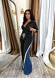 Stylish Denim Ribbed Patchwork Tracksuit TE-4725