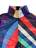 Sexy Fashion Colorful Printed Long-sleeved Transparent Jumpsuit SHD-9732