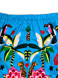 2025 Retro Tropical Plant Print Skirt For Women SHD-9705