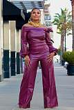 New Fashionable Solid Color Off-Shoulder Long-Sleeved Wide-Sleeve Set  ZAND-31296