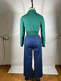 Stylish Denim Ribbed Patchwork Tracksuit TE-4725