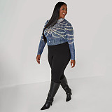 New Plus-size Digital Print Casual Top NNWY-8841