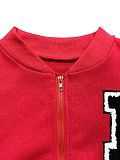 Casual Fleece-lined Letter Print Sweatshirt and Cargo Pants Two-piece Sports Set SFY-622