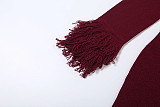 Sexy Deep V-neck Solid Color Knitted Hot Girl Hip-hugging Dress DLS-84208