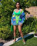 New Denim Patchwork Cardigan Knitted Sweater Coat CY-0041