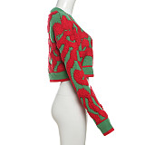 Women's Patterned Single Breasted Cardigan RS-W23C33160