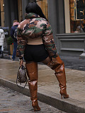 Fashion Retro Camouflage Printed Short Jacket Cotton Coat ZS-0712