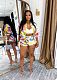 Fashionable Printed Long-sleeved Shirt and Shorts Set TE-4738