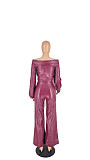 New Fashionable Solid Color Off-Shoulder Long-Sleeved Wide-Sleeve Set  ZAND-31296