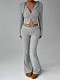 Casual Cardigan Hooded Wide-leg Pants Two-piece Set QYU-001