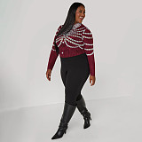 New Plus-size Digital Print Casual Top NNWY-8841