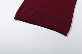 Sexy Deep V-neck Solid Color Knitted Hot Girl Hip-hugging Dress DLS-84208