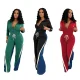 Stylish Denim Ribbed Patchwork Tracksuit TE-4725