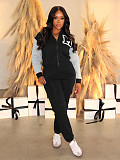 Casual Fleece-lined Letter Print Sweatshirt and Cargo Pants Two-piece Sports Set SFY-622