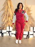 Casual Fleece-lined Letter Print Sweatshirt and Cargo Pants Two-piece Sports Set SFY-622