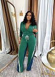 Stylish Denim Ribbed Patchwork Tracksuit TE-4725