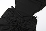 Black Sexy Backless Hooded Bodysuit ZJQD-82663