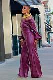New Fashionable Solid Color Off-Shoulder Long-Sleeved Wide-Sleeve Set  ZAND-31296