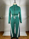 Stylish Denim Ribbed Patchwork Tracksuit TE-4725
