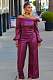 New Fashionable Solid Color Off-Shoulder Long-Sleeved Wide-Sleeve Set  ZAND-31296
