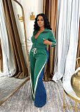 Stylish Denim Ribbed Patchwork Tracksuit TE-4725
