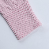 Fashionable Knitted Wool Floral Cardigan Horse Logo Embroidered Long-sleeved Top SUM-25064
