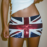 National Flag Sequin Wrap Hip Skirt Hot Girl MRA-37867