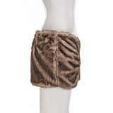 Side-pleated Low-waisted Hot Girl Furry Hip-wrap Skirt Short Skirt MRA-39092