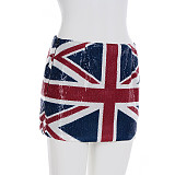 National Flag Sequin Wrap Hip Skirt Hot Girl MRA-37867