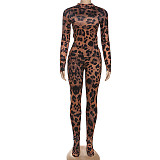 Digital Printed Long-Sleeved Fitted Top and Slim Fit Pants Set ZJQD-84398