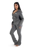 Fashionable Embroidered Autumn/Winter Thickened Sweatshirt Casual Set MJL-0015
