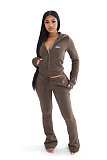 Fashionable Embroidered Autumn/Winter Thickened Sweatshirt Casual Set MJL-0015