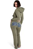 Fashionable Embroidered Autumn/Winter Thickened Sweatshirt Casual Set MJL-0015