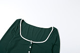 Casual Camisole Long-sleeved Jacket Slim-fit Bootcut Trousers Three-piece Set SXE-78623