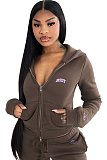 Fashionable Embroidered Autumn/Winter Thickened Sweatshirt Casual Set MJL-0015