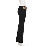 Stylish Plush Leopard Print Off-the-shoulder Long-sleeved Top Short Patchwork Two-piece Set MRA-39895