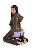Fashionable Embroidered Autumn/Winter Thickened Sweatshirt Casual Set MJL-0015