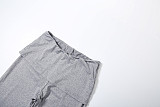 Stylish Commuter Solid Color Versatile Slim Fit Top and Trousers Suit ZJQD-83420