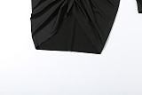 Sexy High-neck Backless Pleated Long-sleeved Bodycon Dress SXE-78923