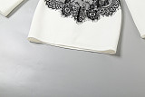 New V-neck Slim-fit Lace Color-blocked Bodycon Mini Dress SXE-82372