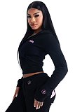Fashionable Embroidered Autumn/Winter Thickened Sweatshirt Casual Set MJL-0015