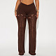 High-waisted Knitted Openwork Ripped See-through Straight-leg Casual Trousers XYWL-25TP486
